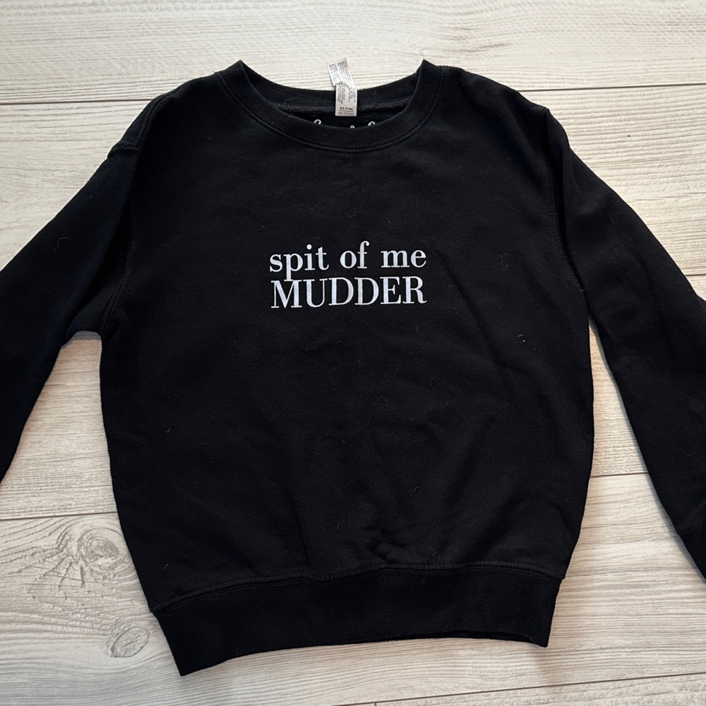 Kids cute “Spit of me Mudder” Newfoundlander sweatshirt. Size 5/6